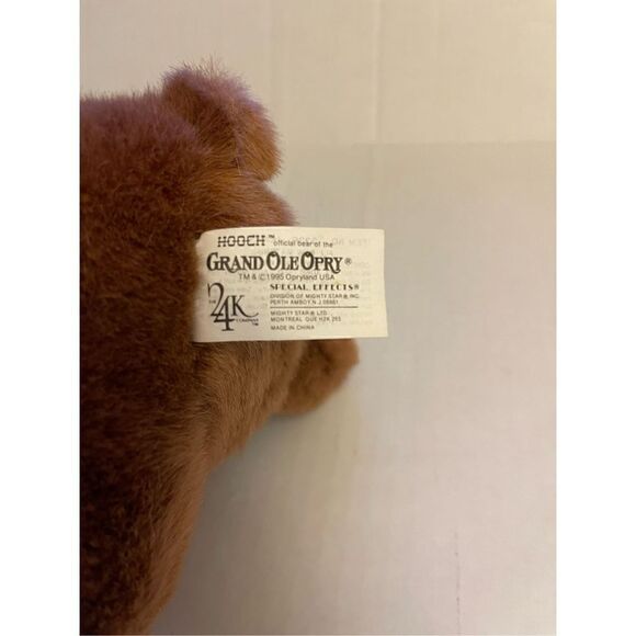 GRAND OLE OPRY Vintage 1995 24K Company 8” HOOCH Plush Bear Black Leather Fringe - Picture 6 of 6